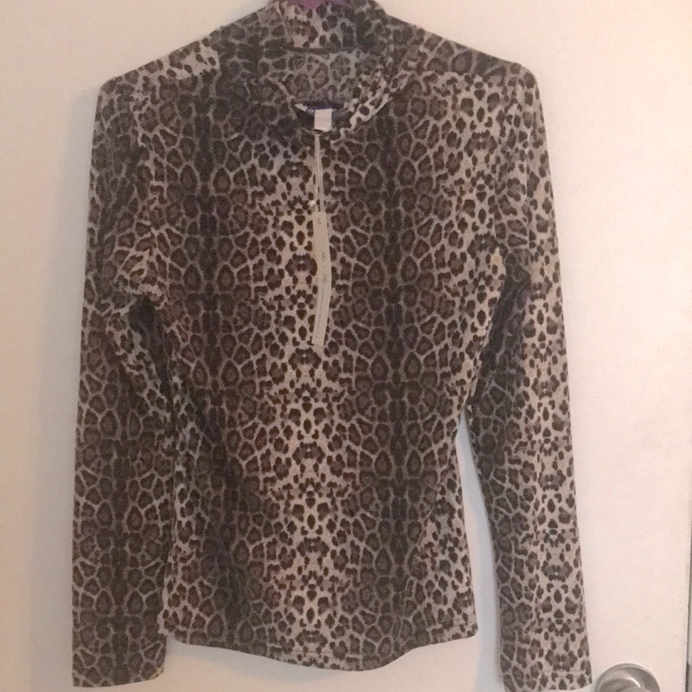 Leopard print Turtle neck top Size Small
